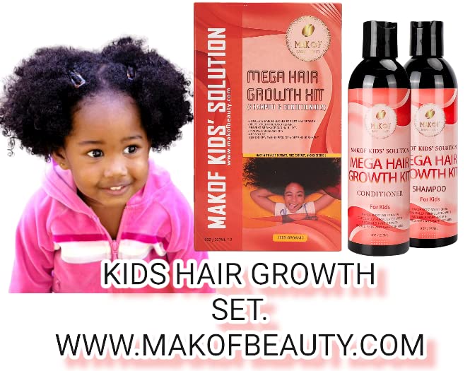 Makof Beauty Kids Hair Growth Conditioner bottle for detangling and hydrated curls.
