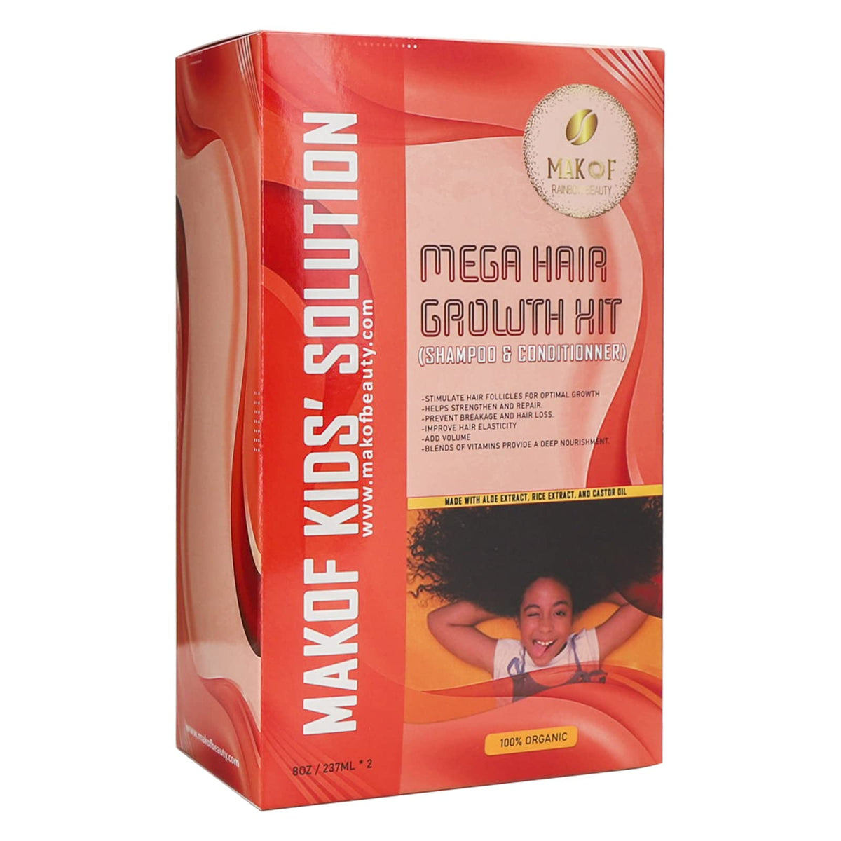 Makof Beauty conditioner bottle with creamy formula for smoother strands.