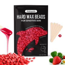 Makupala hard wax beads strawberry red bulk for smooth removal.