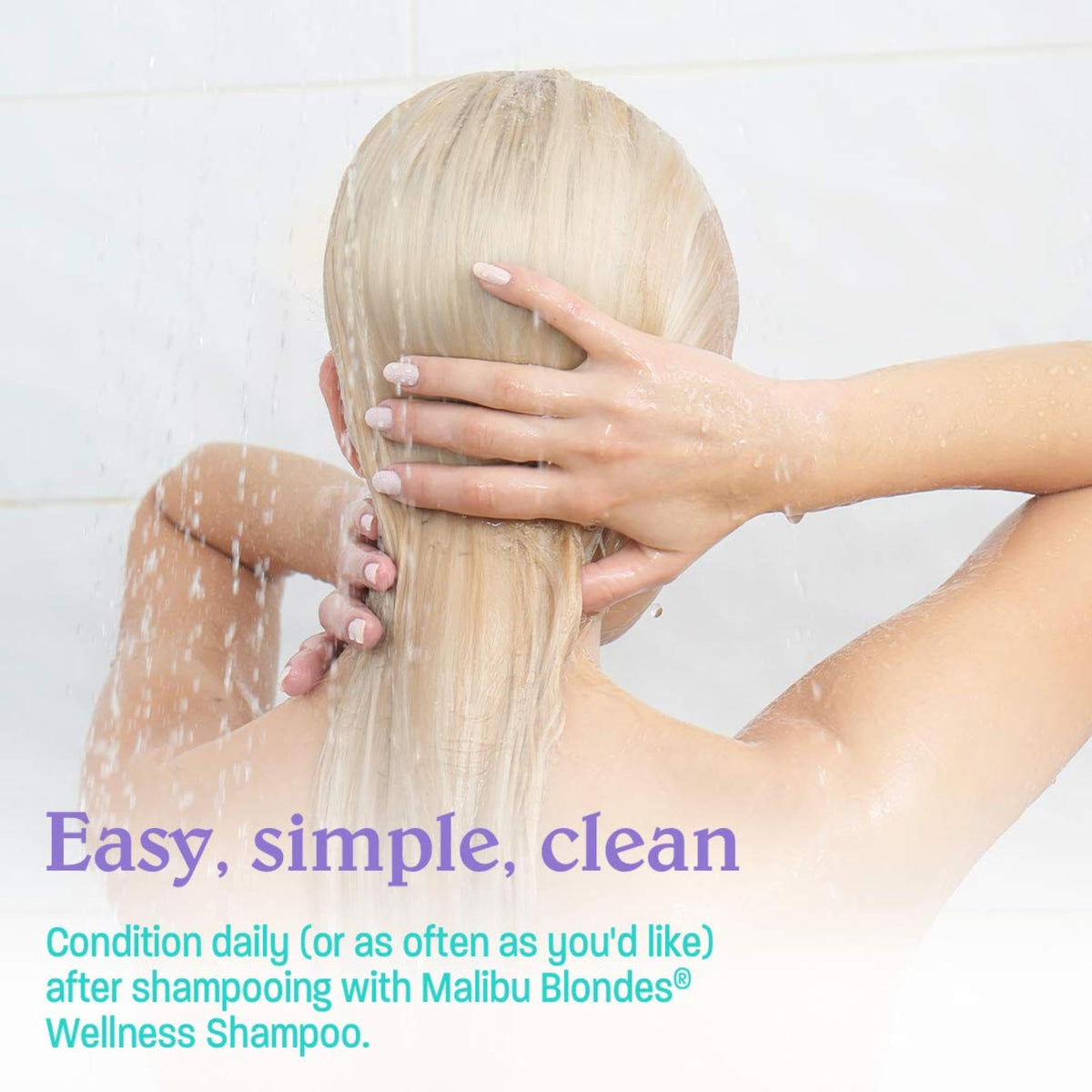 Malibu C bottle beside towel ready for at-home conditioning routine