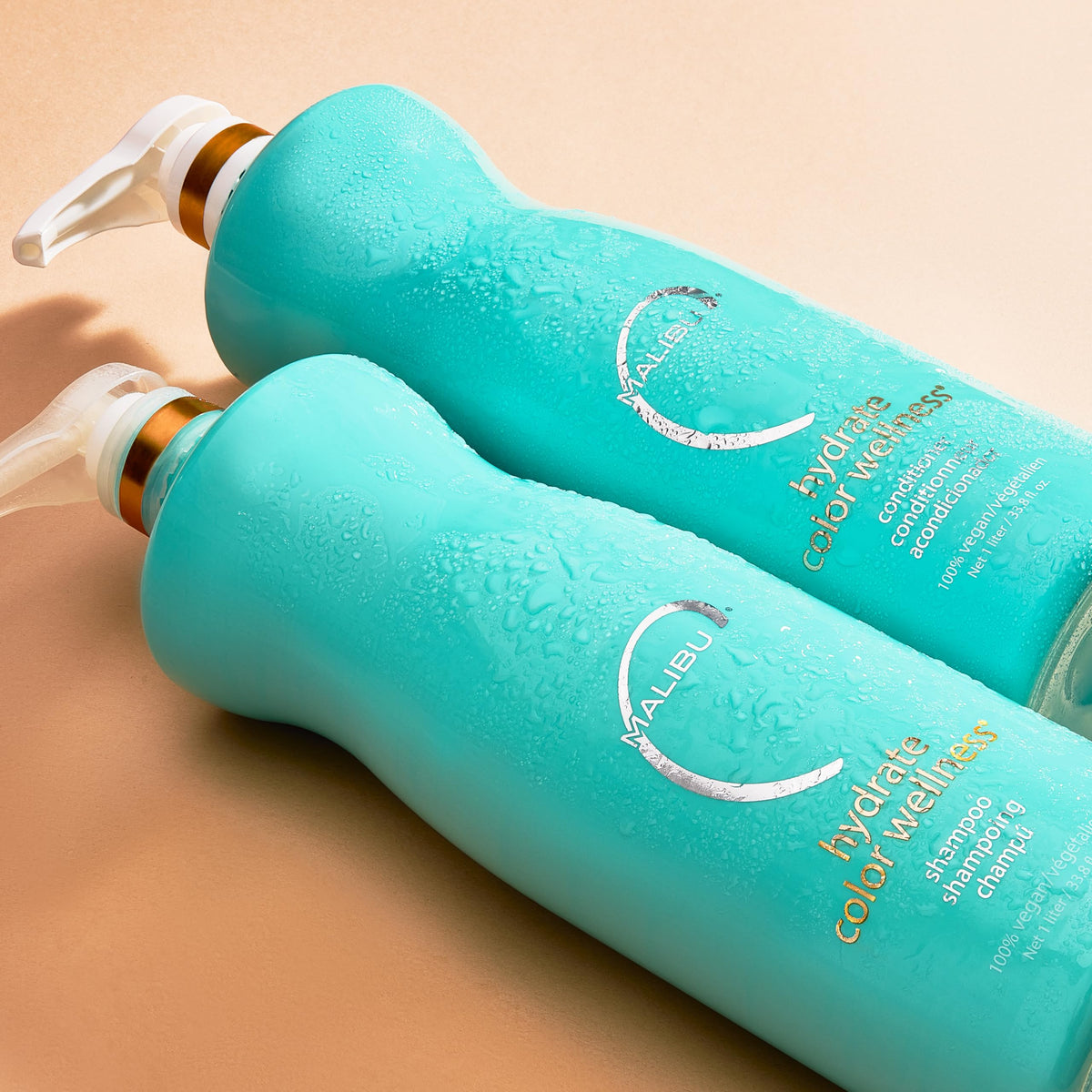 Malibu C Hydrate Color Wellness Duo conditioner bottle highlights gentle detangling and color protection