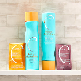 Malibu C Hydrate Color Wellness Shampoo leaves color-treated hair vibrant.