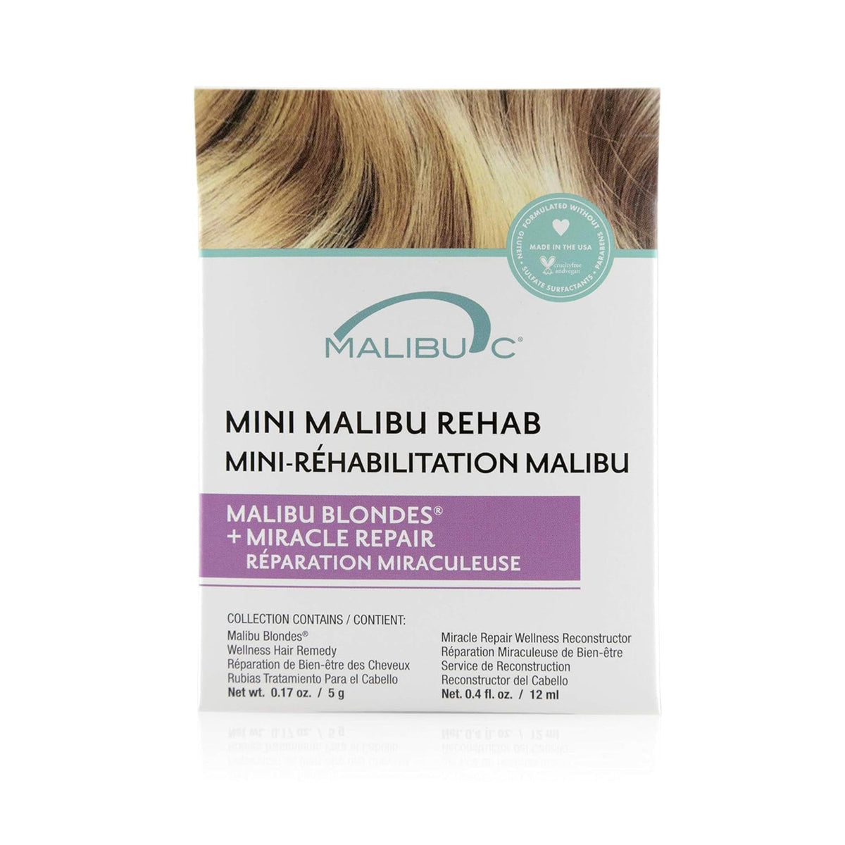 Malibu C purple toner remedy crystals for brassy reduction and brighter hair.