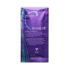 Malibu C Rehabilit8 smoothing conditioner bottle for deep hydration and stronger hair.