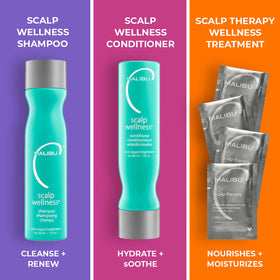 Malibu C Scalp Therapy crystals pack for weekly scalp hydration.