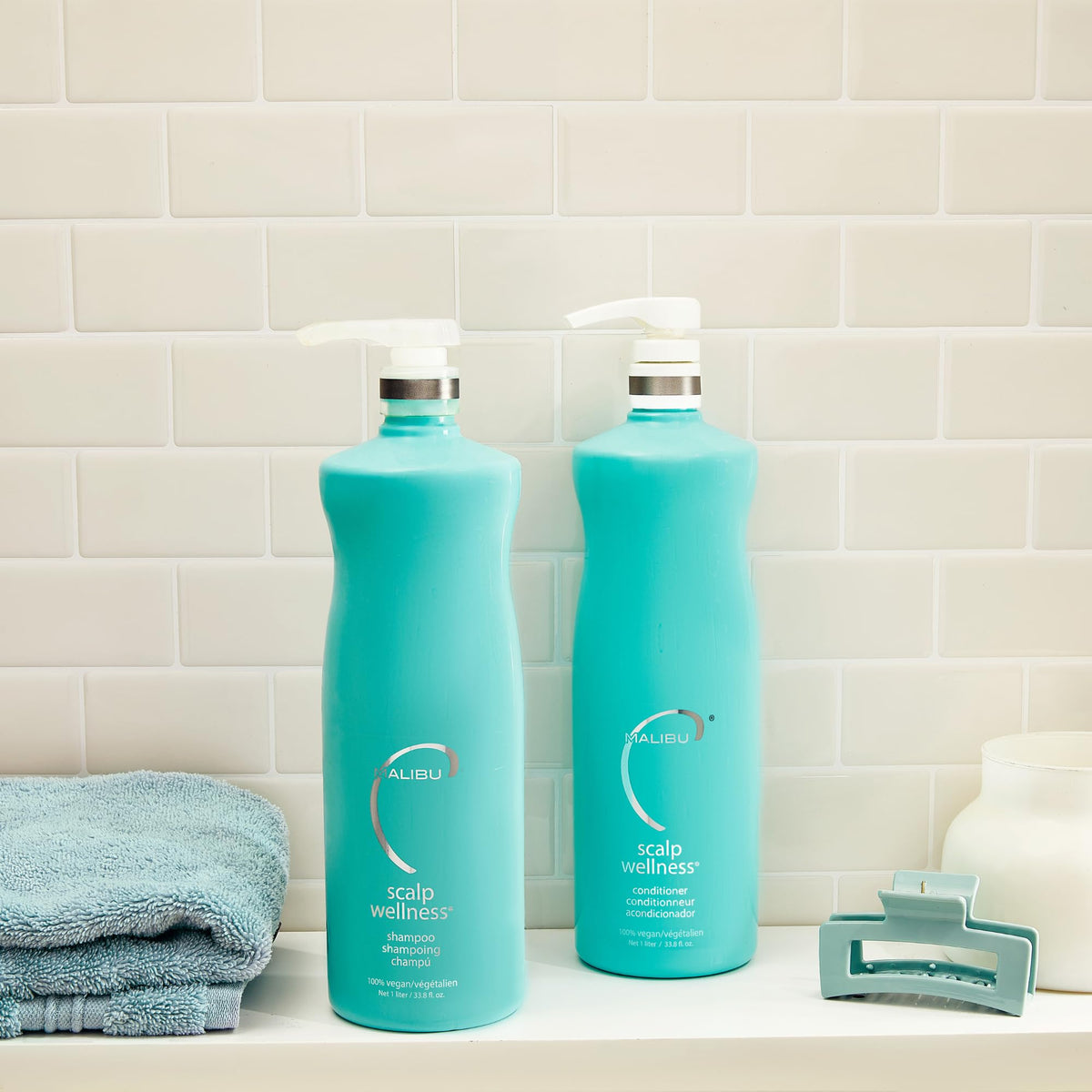 Malibu C Scalp Wellness bottle closeup creamy texture for scalp hydration