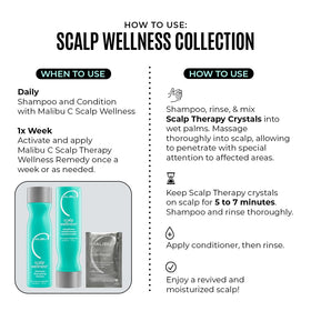 Malibu C Scalp Wellness Conditioner being applied on hair for cleansing and moisture