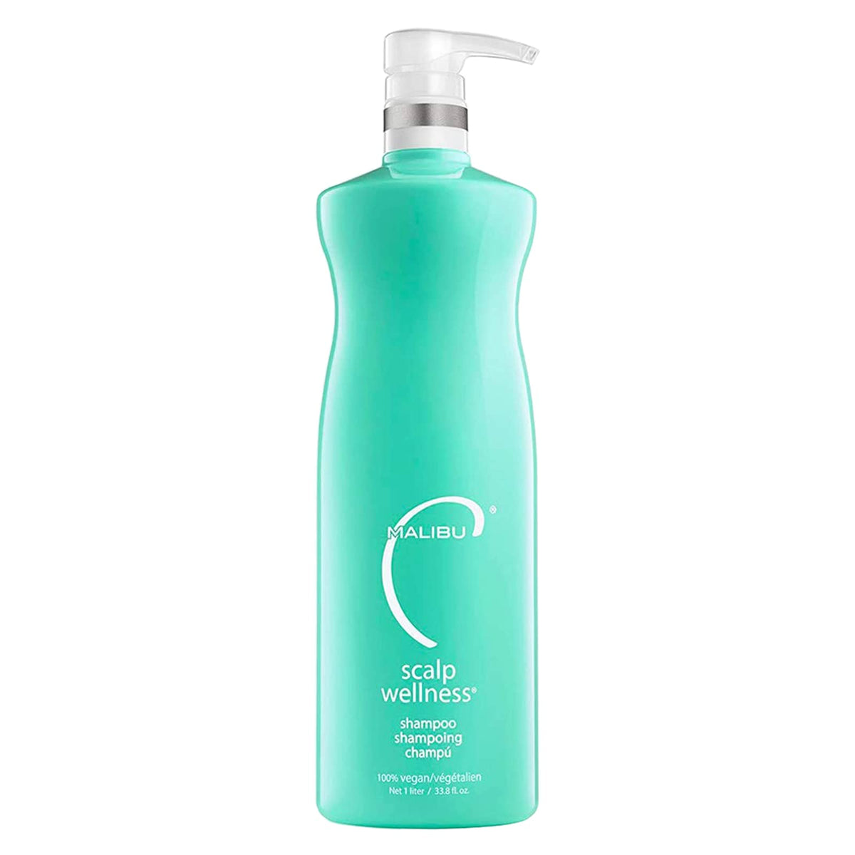 Malibu C Scalp Wellness Shampoo bottle showing sulfate-free formula for refreshing scalp care.
