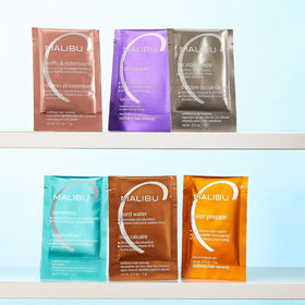 Hair care routine with Malibu C Swimmers Wellness Remedy after swimming