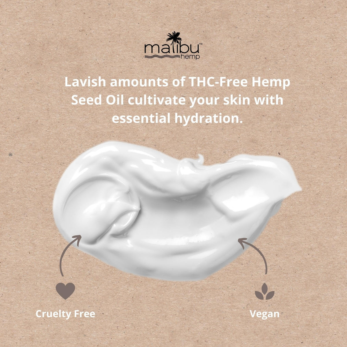 Malibu Hemp lotion pump demonstrating easy, mess-free application