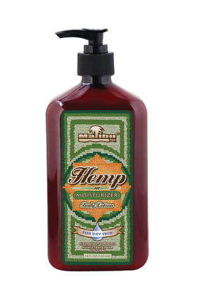 Malibu Hemp Malibu Tan Body Lotion bottle showing quick-absorbing hydration for dry skin
