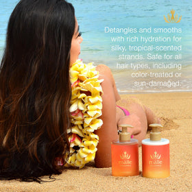 Malie Mango Nectar Conditioner hair after use shows silky shine.