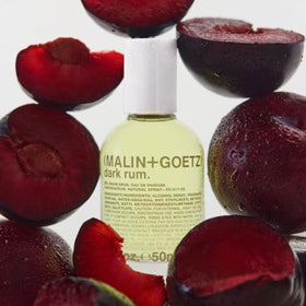 MALIN+GOETZ Dark Rum packaging highlighting vegan and cruelty-free values