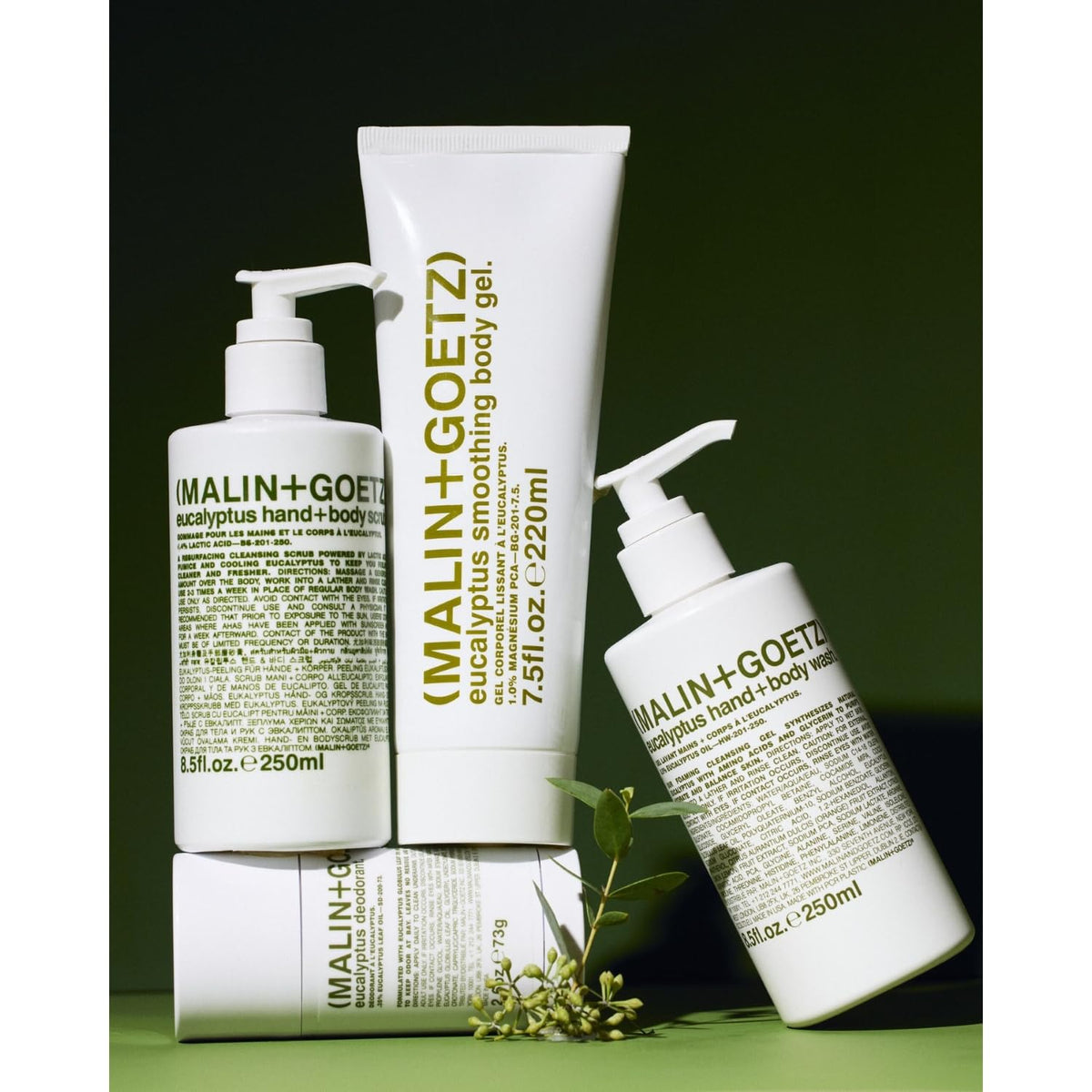Lather forms during a spa-like exfoliation with invigorating eucalyptus scent