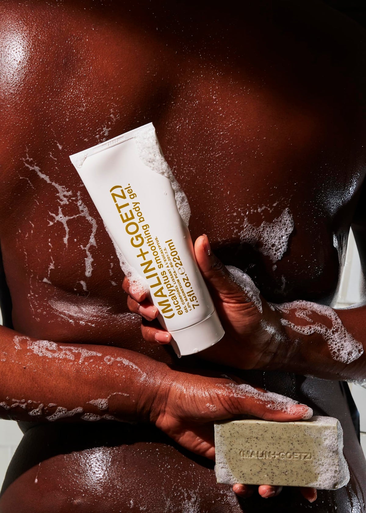 MALIN+GOETZ Mandelic Acid Bar eucalyptus cooling evokes refreshing cleanse.