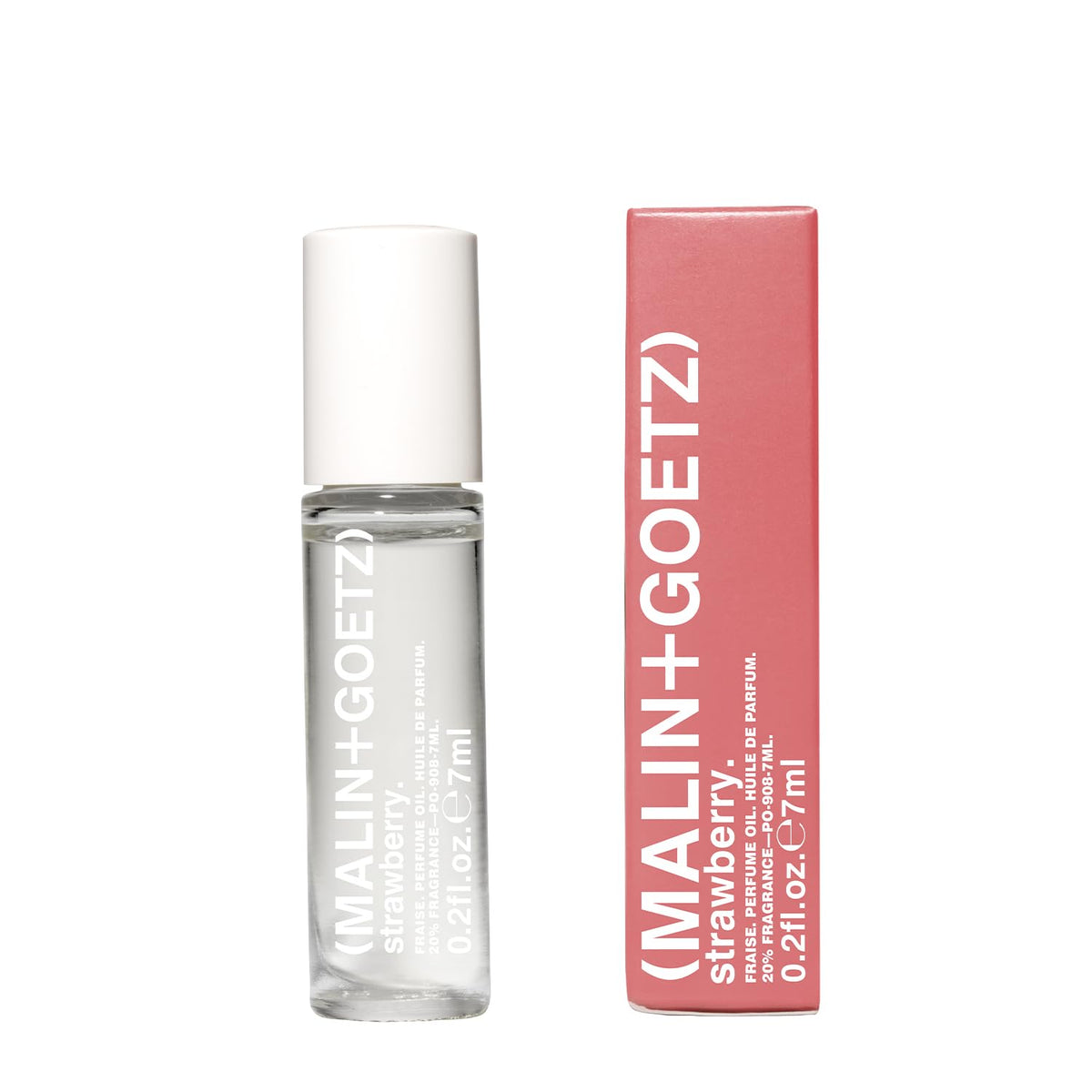 MALIN+GOETZ Strawberry Perfume Oil top notes with bergamot and pink pepper for a bright opening