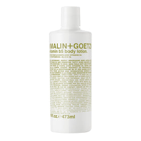MALIN+GOETZ Vitamin B5 Body Lotion bottle showing lightweight hydration for daily use