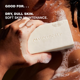 MALIN+GOETZ Vitamin B5 Hydrating Bar Rum with shea butter visible, nourishing softness