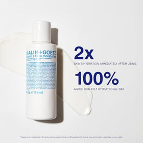 Malin+Goetz Vitamin E dispenser pump closeup for easy, controlled daily application.