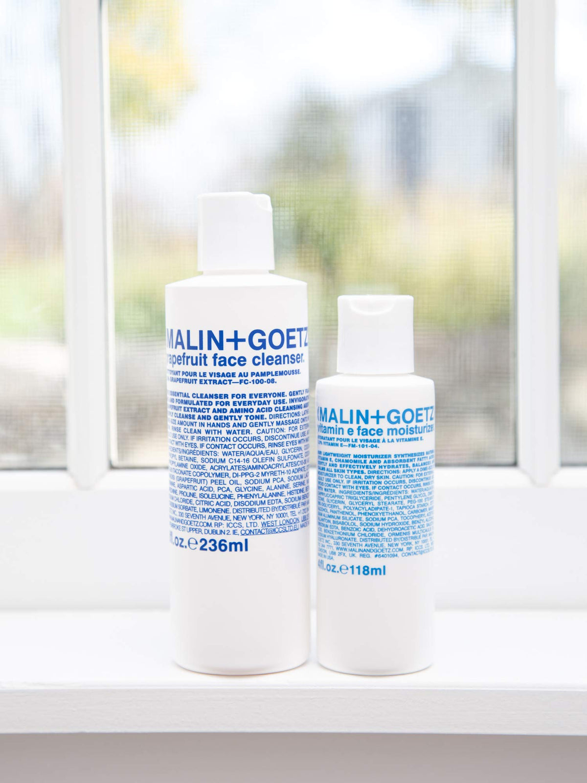 Vegan, cruelty-free packaging on Malin+Goetz moisturizer signals ethical skincare.