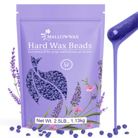 Mallowwax hard wax beads 2.5lb bulk, ready for home or salon waxing.