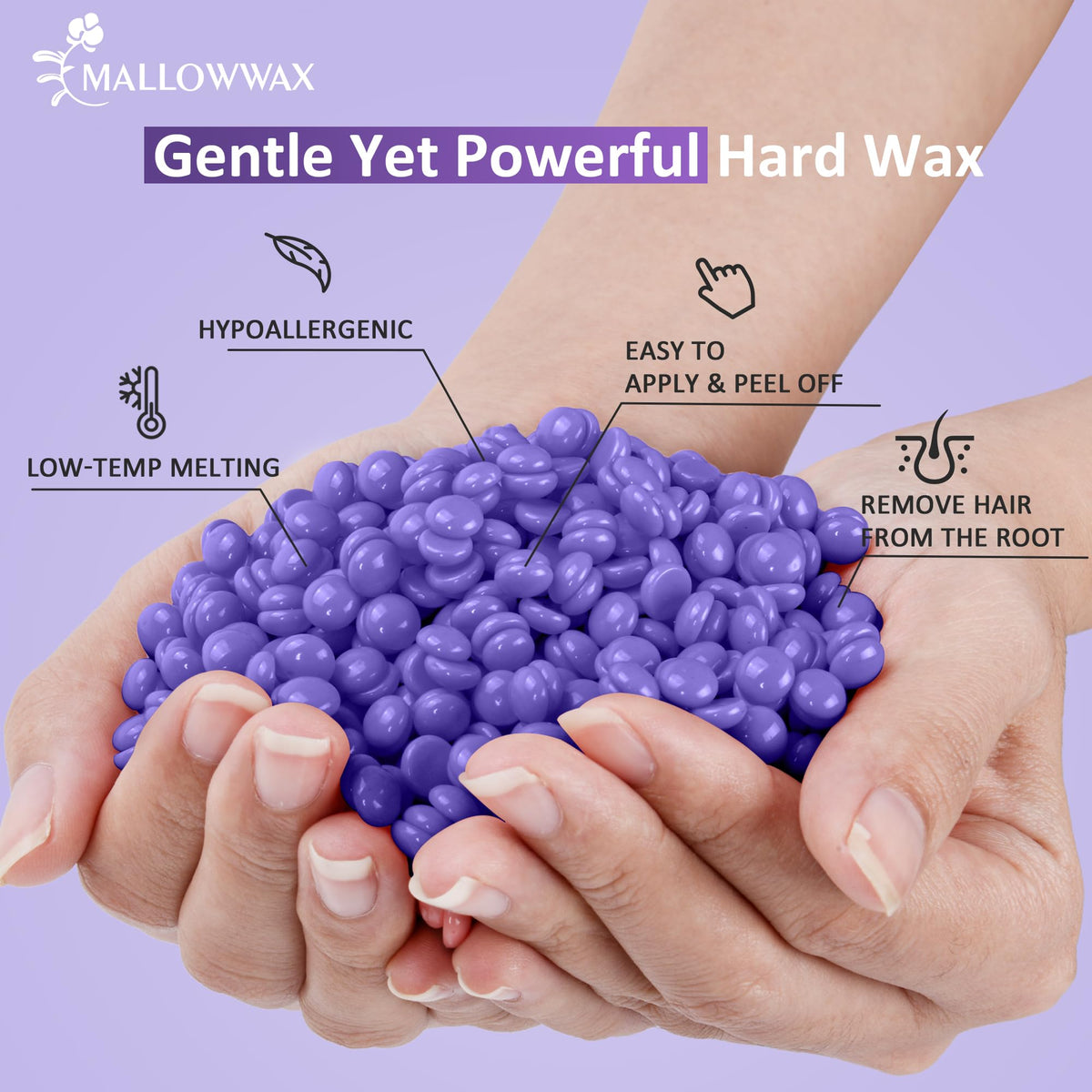 Mallowwax underarm waxing for smooth results.