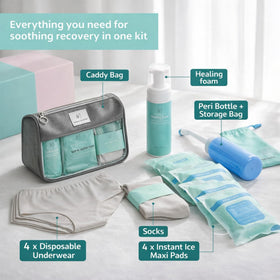 Peri bottle from Mama & Wish postpartum kit for gentle cleansing after delivery