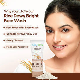 MAMAEARTH cleanser being massaged into skin for thorough cleansing.