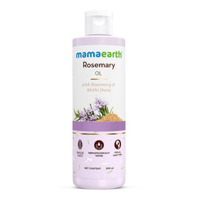 Mamaearth rosemary hair oil bottle for nourishing, non-sticky scalp care.