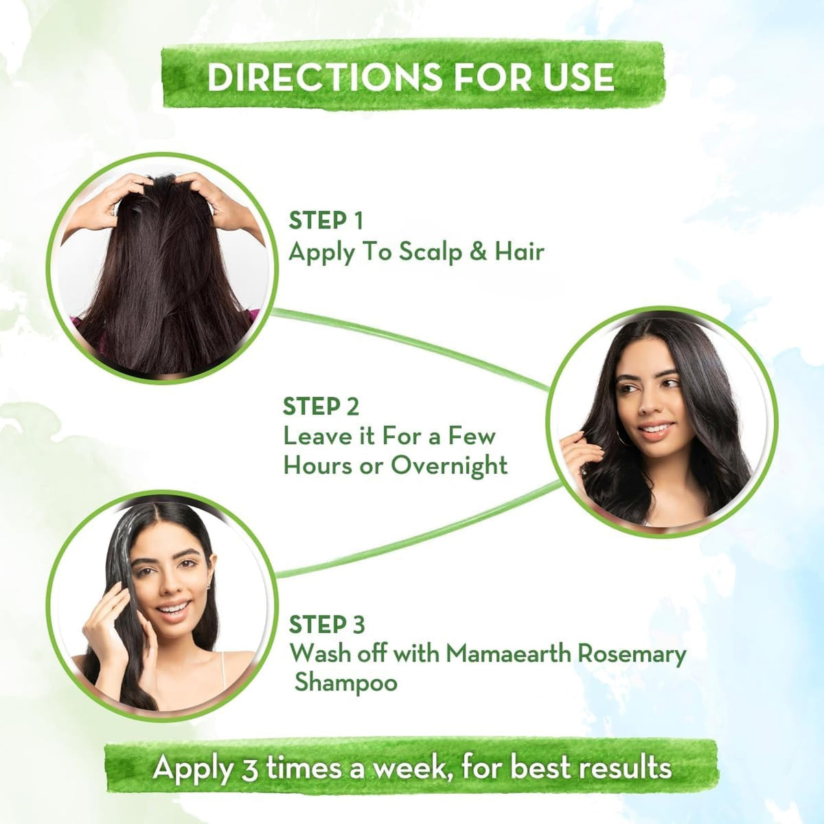 Mamaearth scalp massage with lightweight oil for comfortable application.