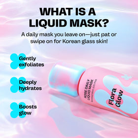 MAMONDE Flora Glow Rose Daily Liquid Mask application shows even spread on skin.
