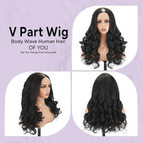 Mamushow glueless V-part wig cap with 5 clips and 3 combs for stability.