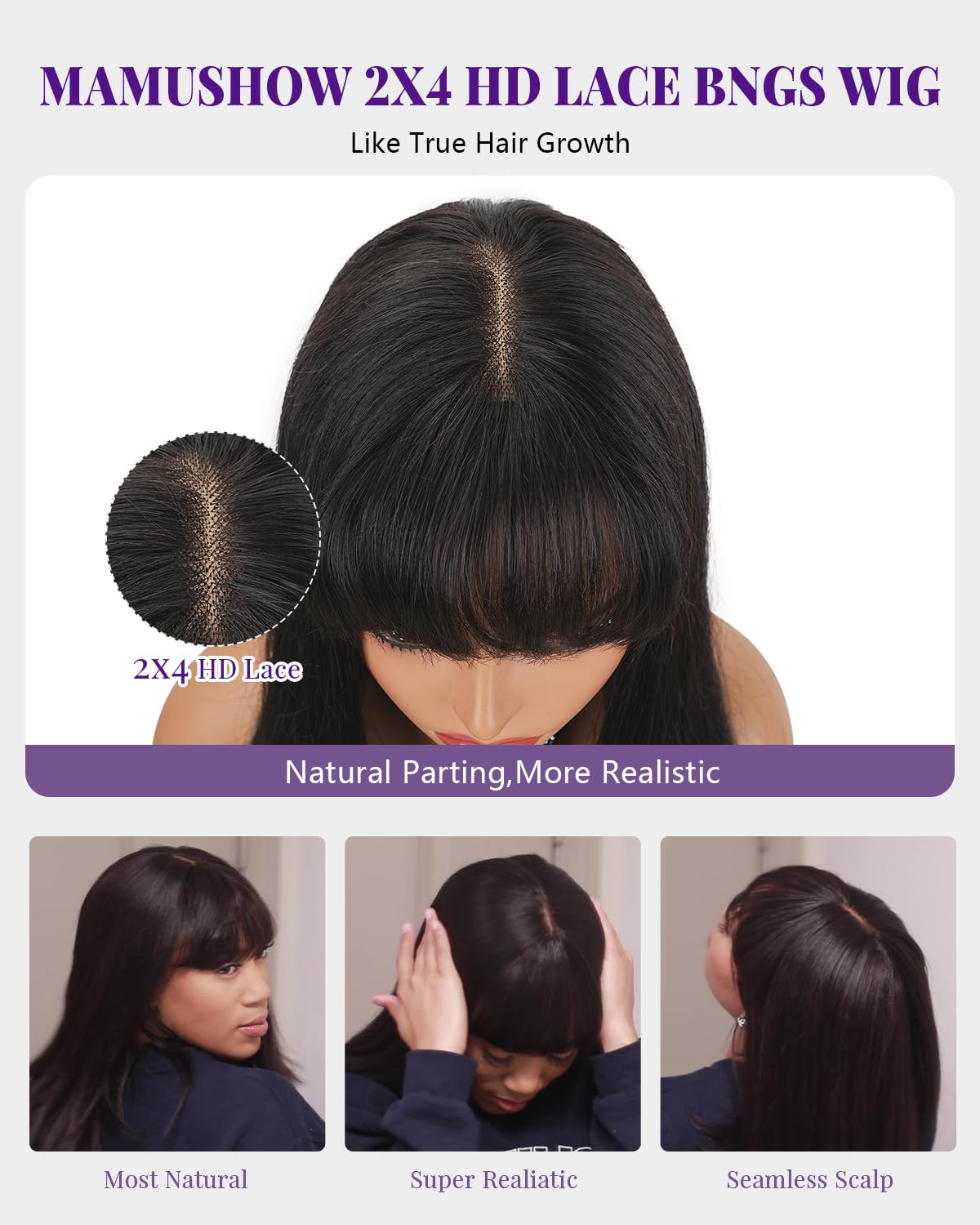 Mamushow silky human hair texture with smooth, versatile styling