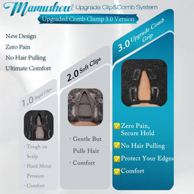 Mamushow upgraded clip clamp system delivers secure, comfortable fit.