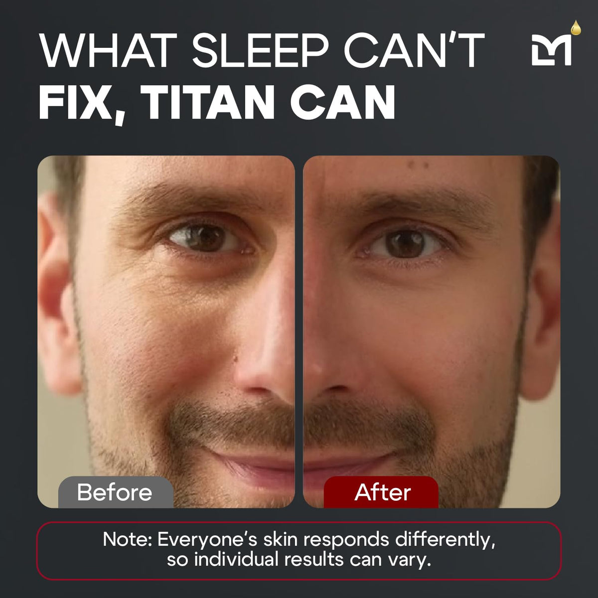 Man Labs Titan Peptide Cooling Eye Serum two-month supply box ideal for routine.