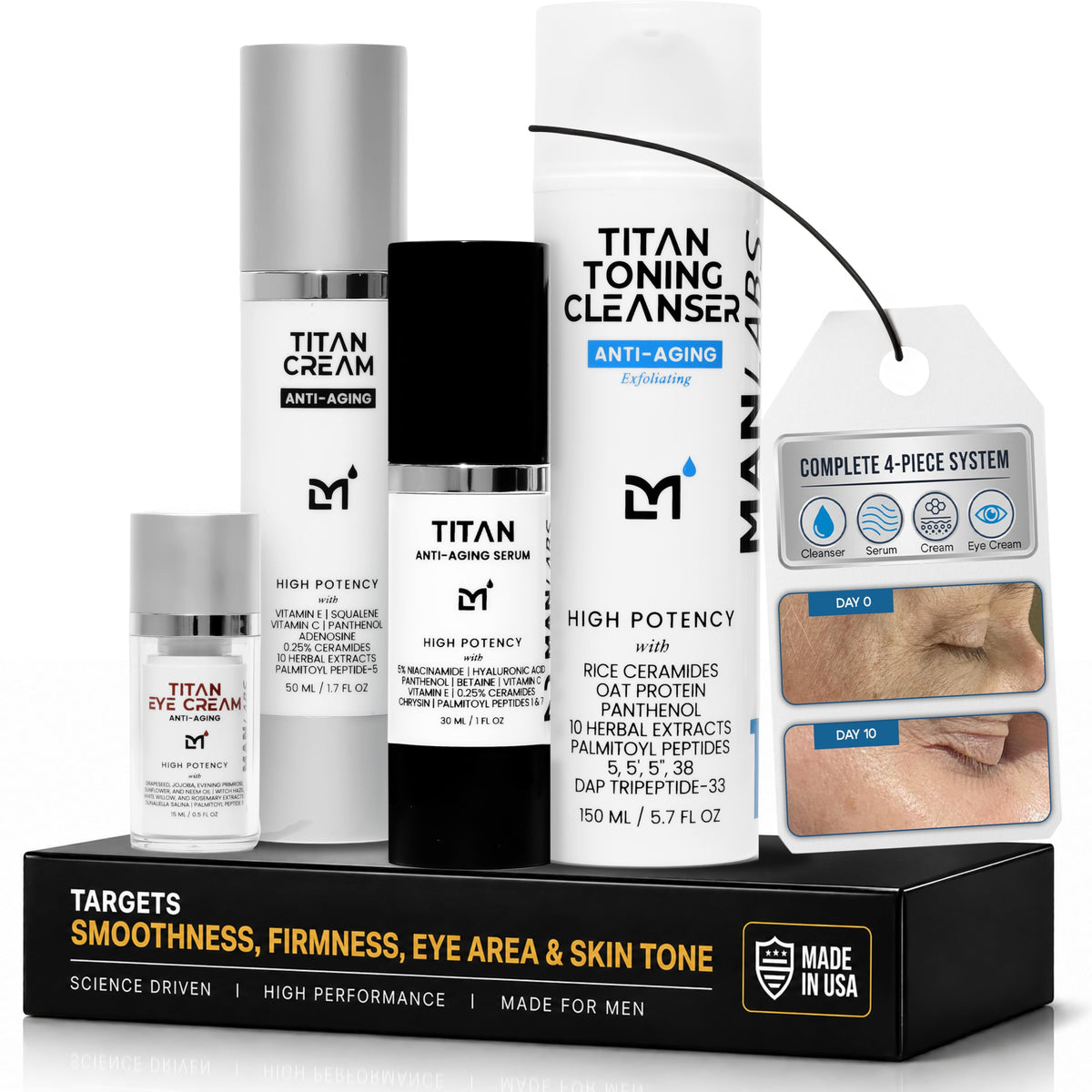 Man Labs Titan cleanser for refreshed skin and clean pores.
