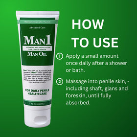 Man1 Man Oil application demonstrates smooth, non-sticky hydration for skin comfort.