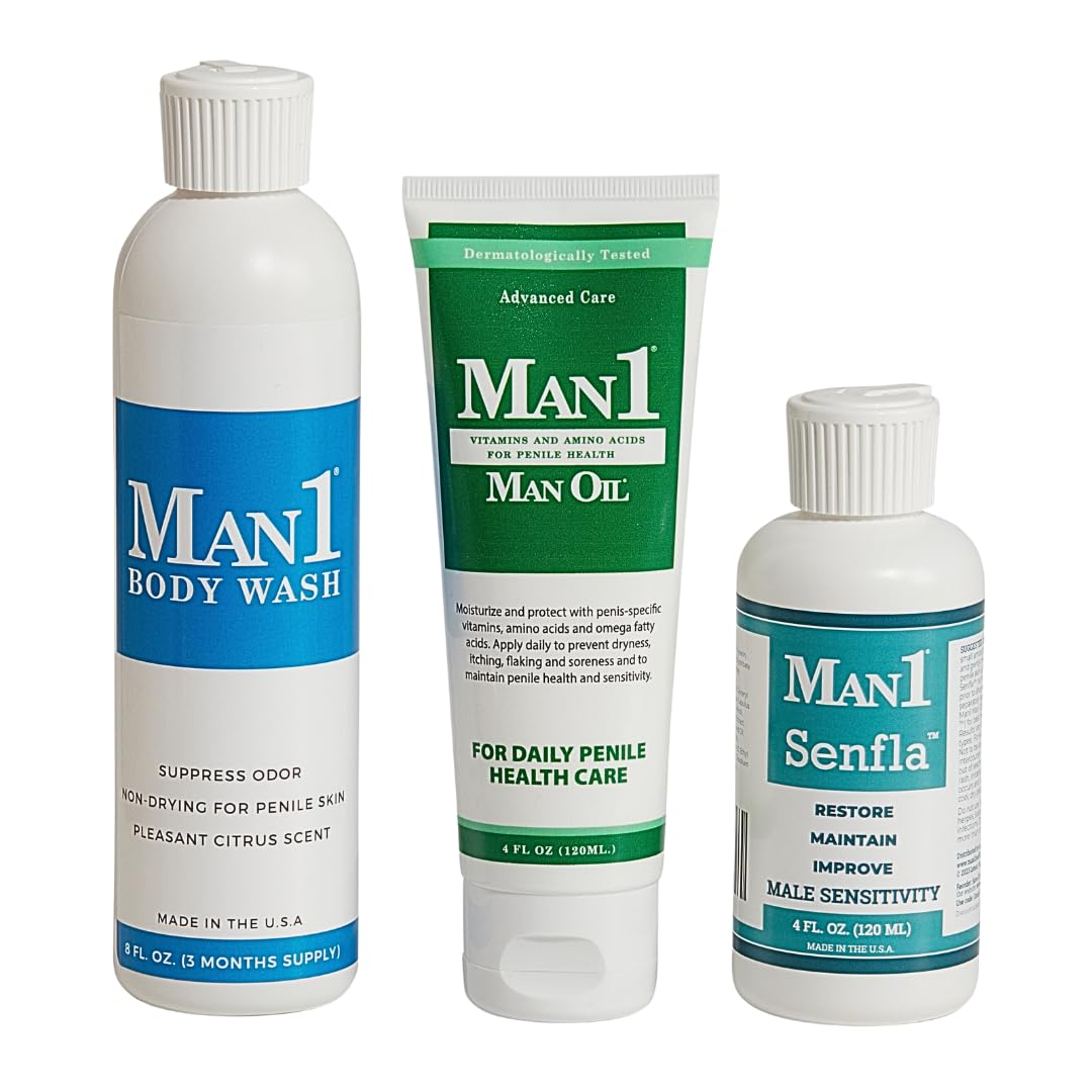 Man1 Senfla tube close-up reveals formula to support penile dermis and sensation.