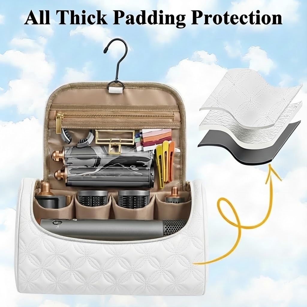 Mancro Airwrap compartments with four padded slots for short barrels and brushes.