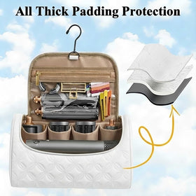 Mancro Airwrap compartments with four padded slots for short barrels and brushes.