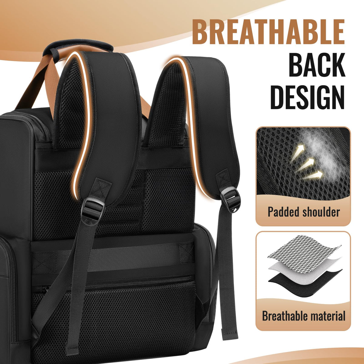 Mancro Hairstylist Travel Bag padded straps deliver comfortable carrying on busy days.