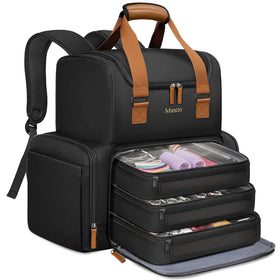 Mancro Hairstylist Travel Bag top compartment keeps cosmetics within easy reach on the go.