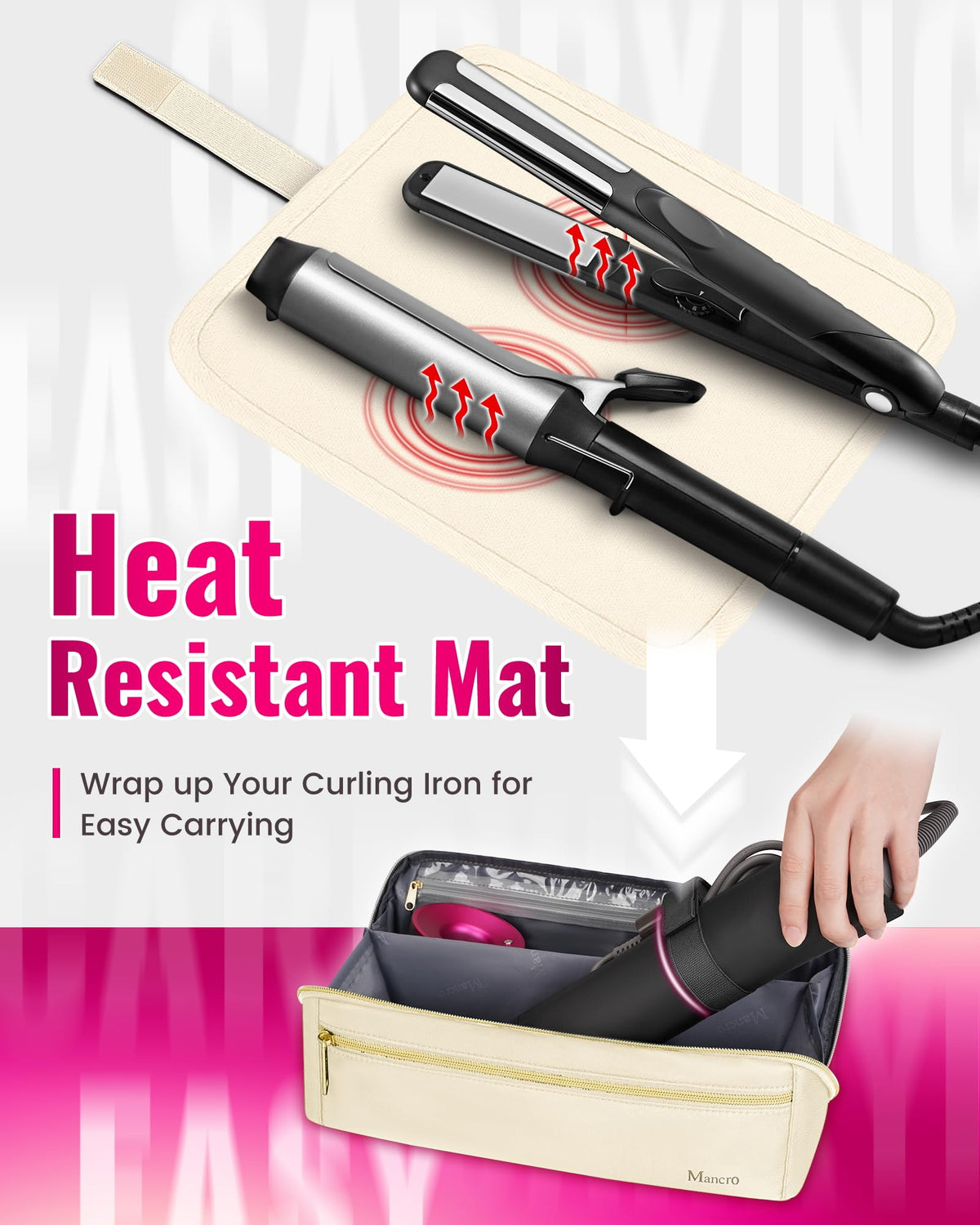 Mancro heat-resistant mat protects surfaces when cooling hot tools