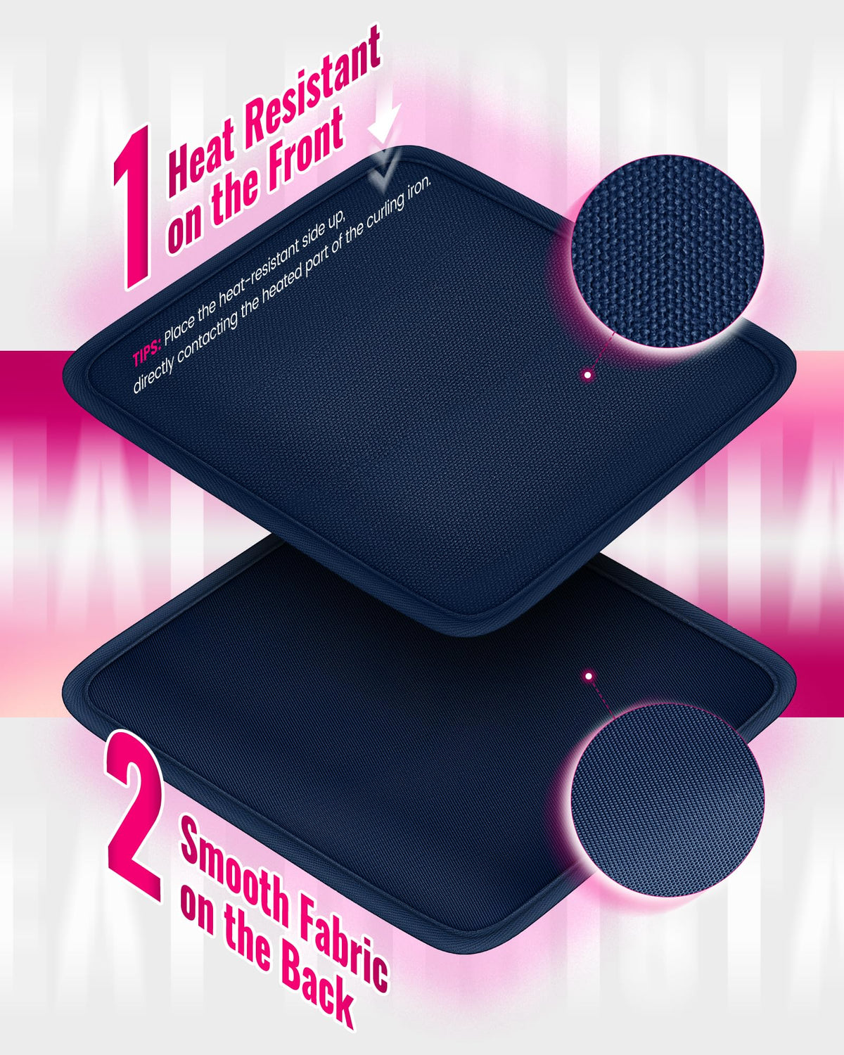 Elastic pockets secure clips and headbands for travel.