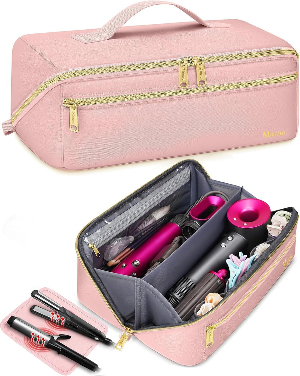 Mancro hot hair tools travel bag with spacious interior for organized flat irons.