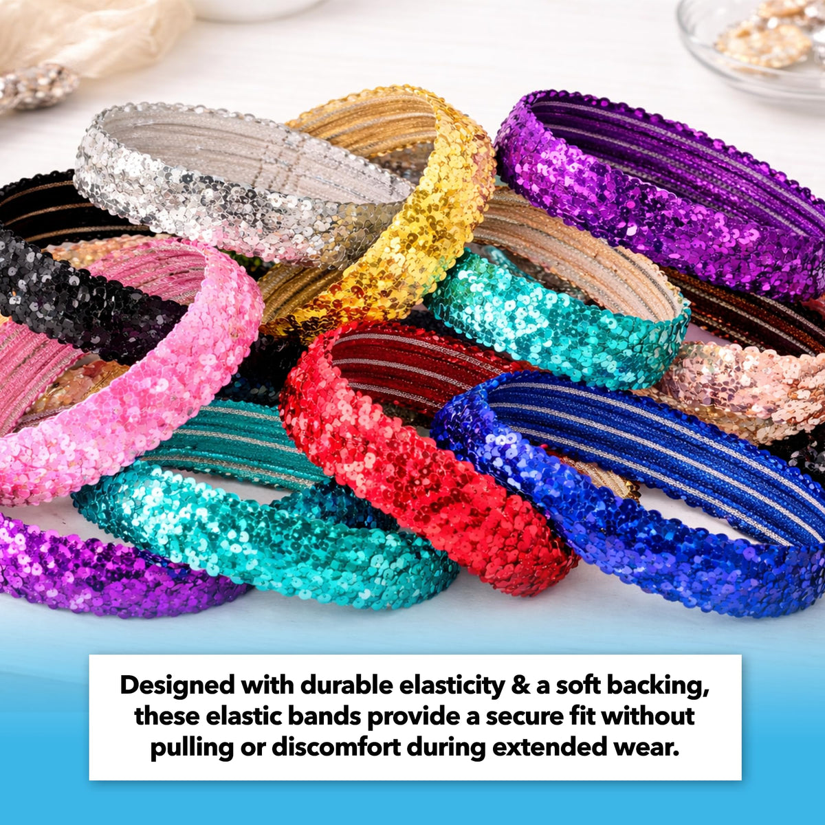Mandala Crafts easy-to-wear headbands pair with bows or feathers for creative looks.