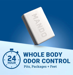 Close-up of Mando bar highlighting smooth texture and lather