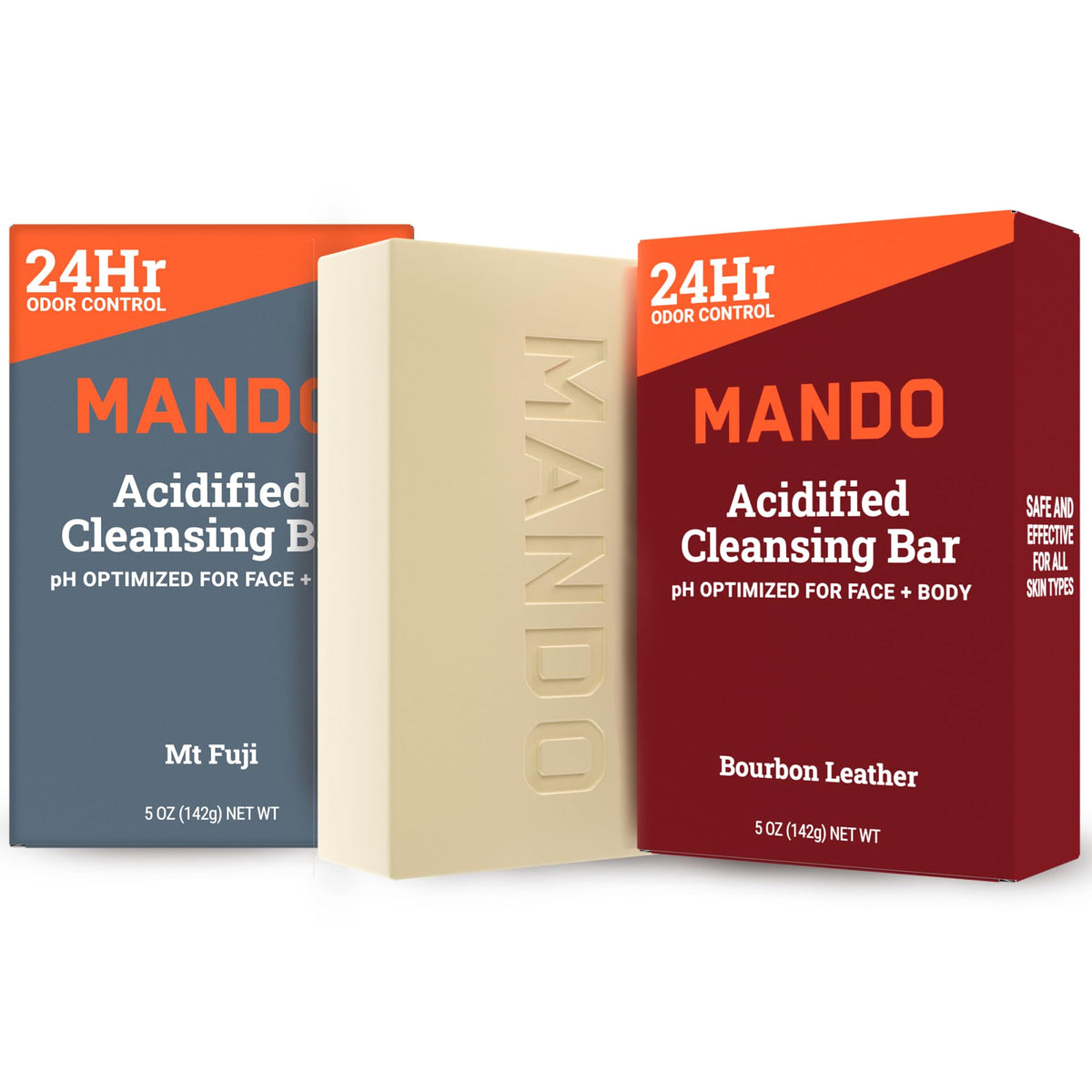 Mando 4-in-1 bar packaging showing multi-use design for daily care