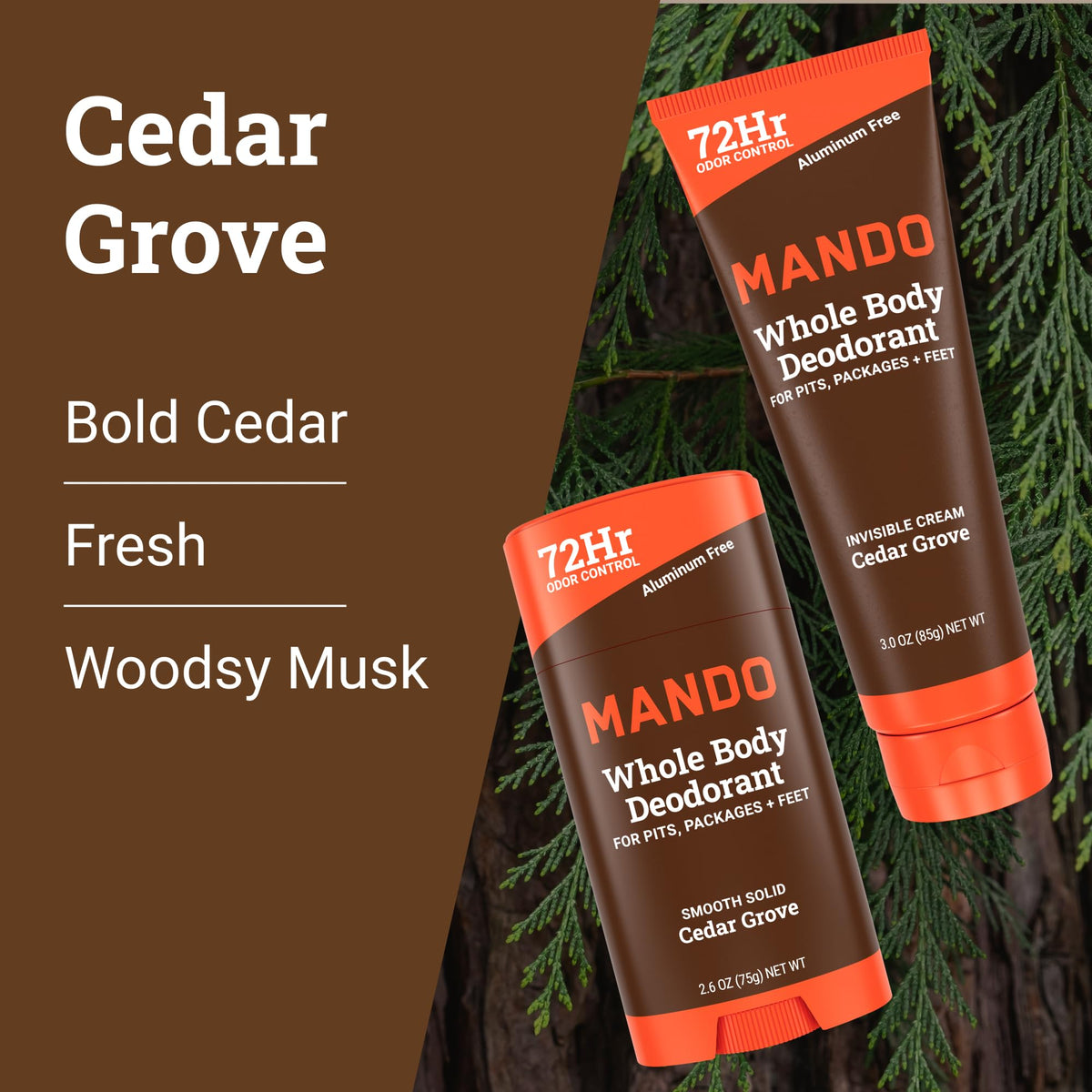 Mando aluminum-free formula designed for gentle, everyday odor prevention.