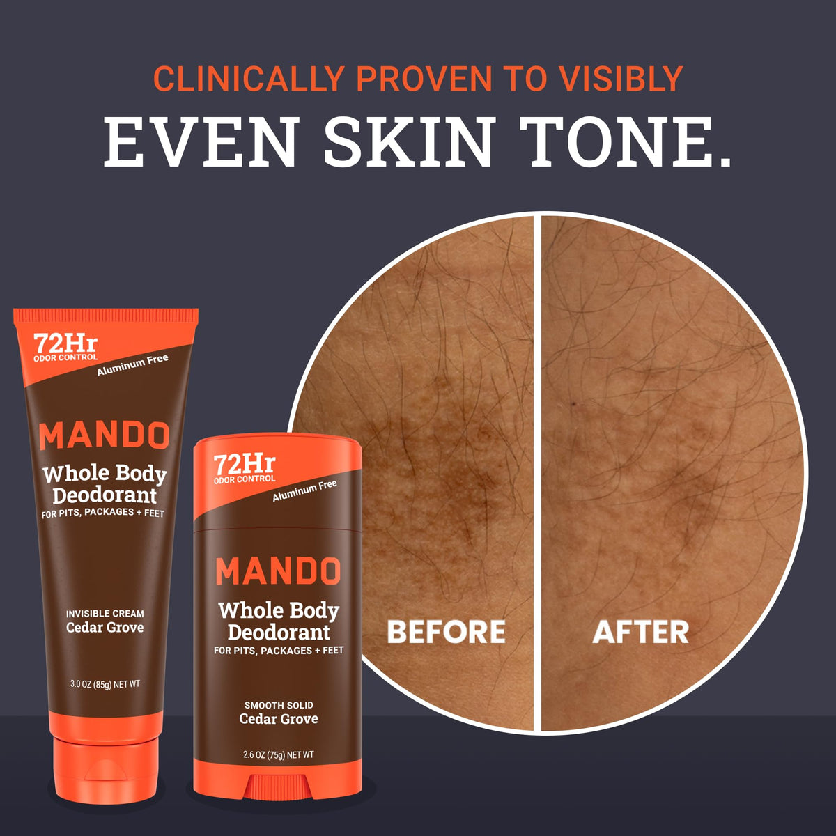 Mando baking soda-free design aims for comfortable odor control without irritation.